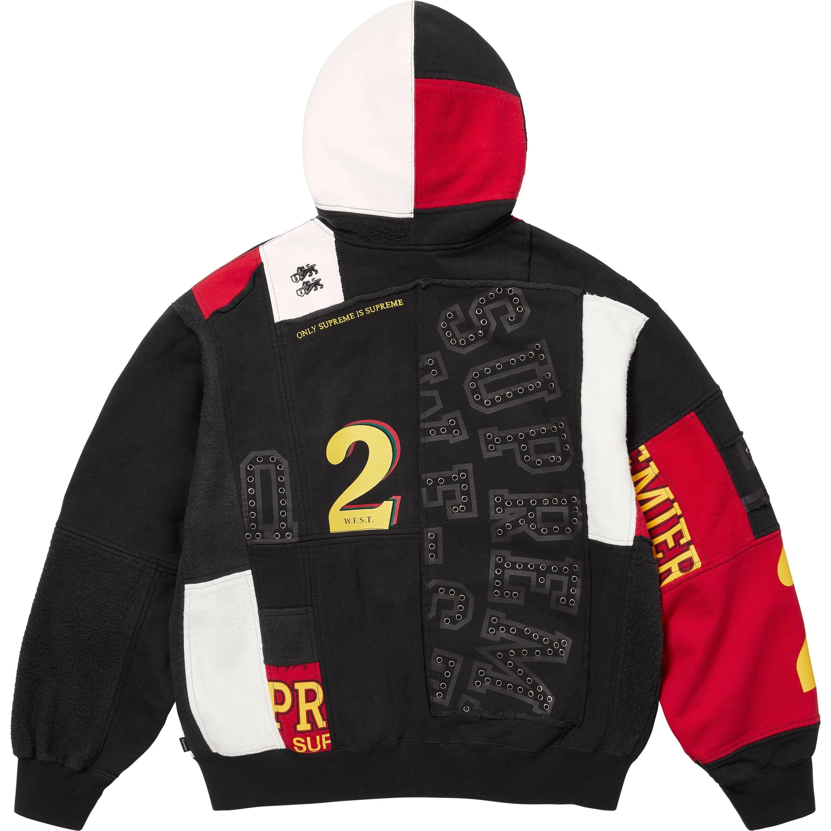 Patchwork Zip Up Hooded Sweatshirt view 3